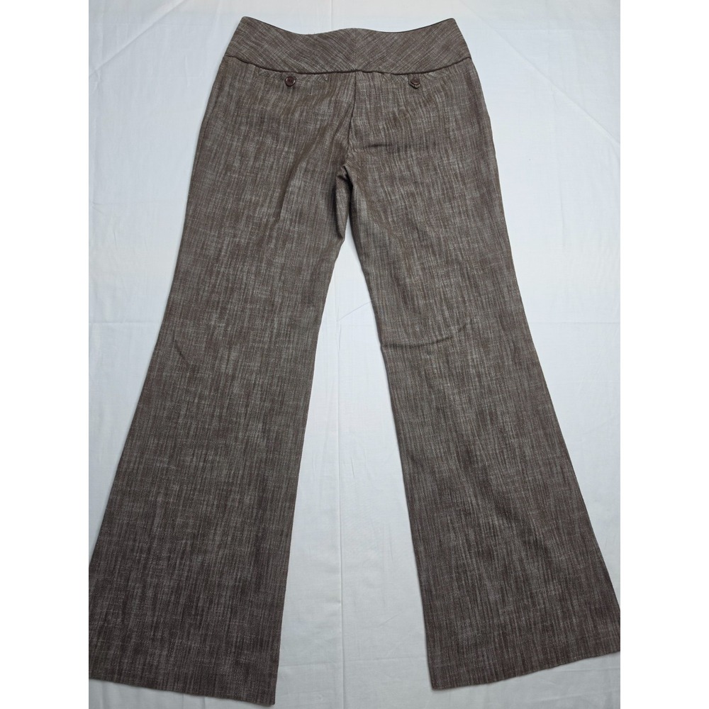 BCX Pants Women's 9 Brown Cotton Stretch Flat Front Mid-Rise Flared Leg Outdoor - Picture 2 of 7